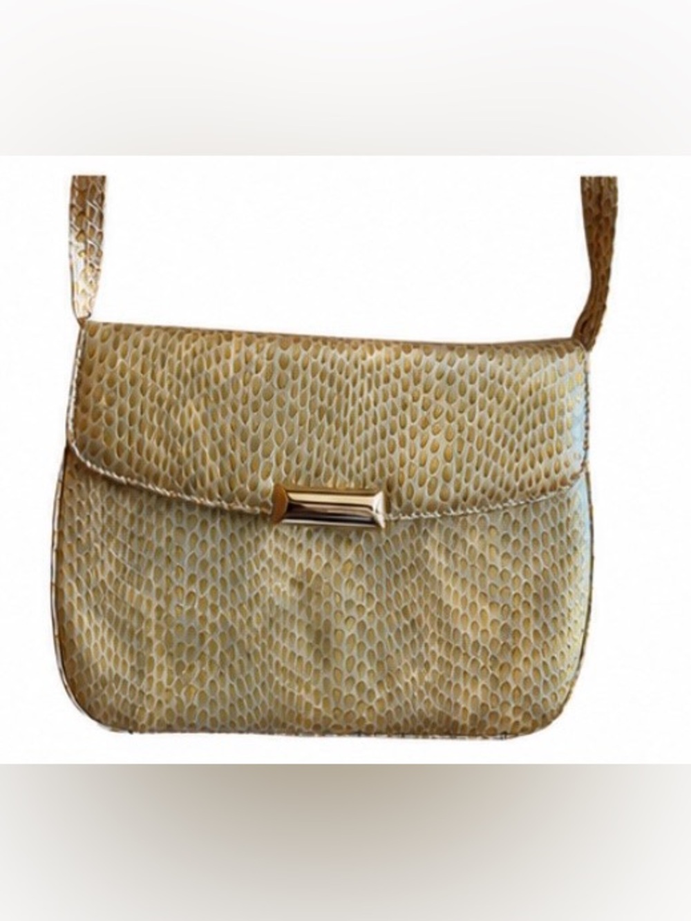 Vintage RO-EL Canada Cream Snakeskin Embossed Crossbody Bag